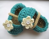 Crochet Booties Pattern, Crochet Pattern Booties  for Girls in 4 sizes, INSTANT DOWNLOAD,  Ballet Flats