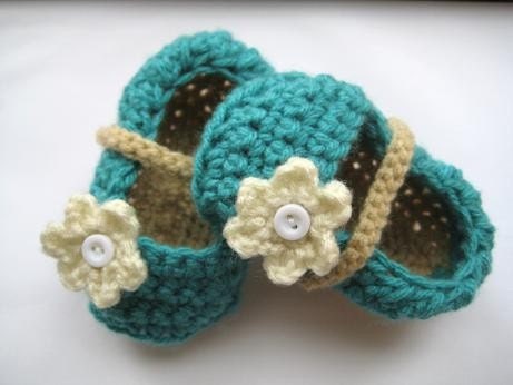 Crochet Pattern Booties for Girls (pdf pattern)- 4 sizes, Ballet Flats