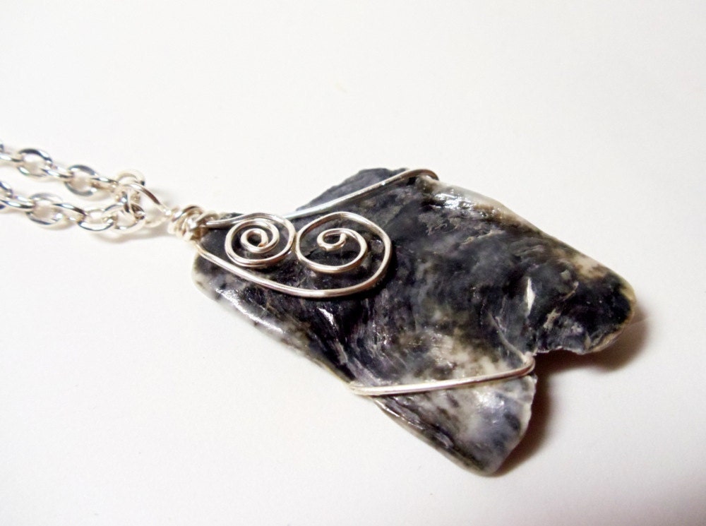 Oyster Shell Pendant Wire Wrapped 2 Piece Necklace Set Handmade by simplysuzie2