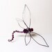 Wire Wrapped Dragonfly Brooch- Amethyst- Hat Pin- Scarf Pin- Gemstone- Handmade Jewelry