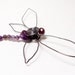 Wire Wrapped Dragonfly Brooch- Amethyst- Hat Pin- Scarf Pin- Gemstone- Handmade Jewelry