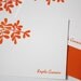 Personalized Letterpress Stationery Leaves Tangerine Orange