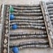 Vintage Middle Eastern Bracelet - Fine Bracelet for Small Wrist - Multi Strand Bracelet with Blue and Green Ceramic Beads