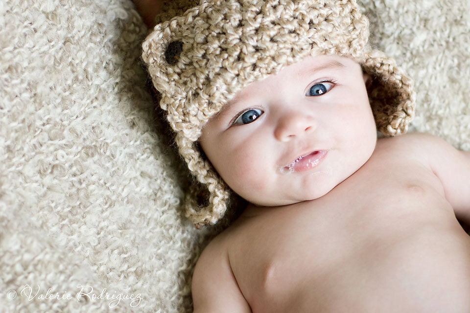 Baby Aviator Hat - Newborn Aviator Hat - Baby Hat - Photography Prop - By JoJo'sBootique