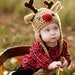 Baby Hat - Reindeer Hat - Baby Reindeer Hat -  0 - 3 months  Cute and Soft Earflap - by JoJosBootique