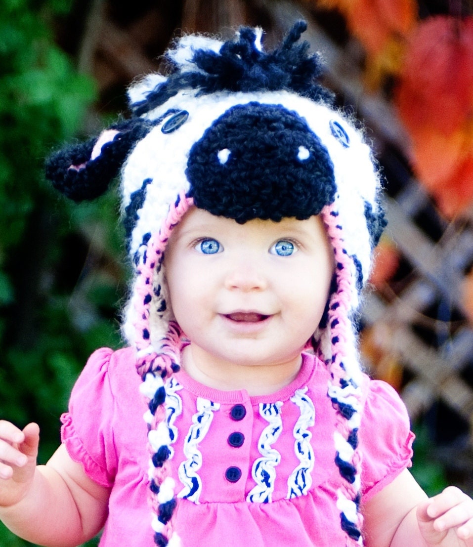 Baby Hat - Zebra Hat - Cute and Soft Baby Zebra Hat - Baby Hat -Halloween Costume Hat - by JoJo's Bootique