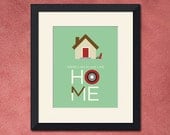 Wizard of Oz Inspired Art Print, No Place Like Home Quote, 8x10 inch