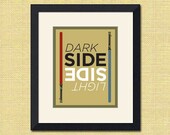 Star Wars Inspired, Dark Side/Light Side 8x10 inch Print, Reversible