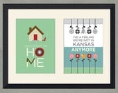 Wizard of Oz Inspired Art Prints, Set of 2, 5x7 inch