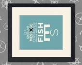 Godfather Inspired Art Print, Sleeps With The Fishes Quote, 8x10 inch
