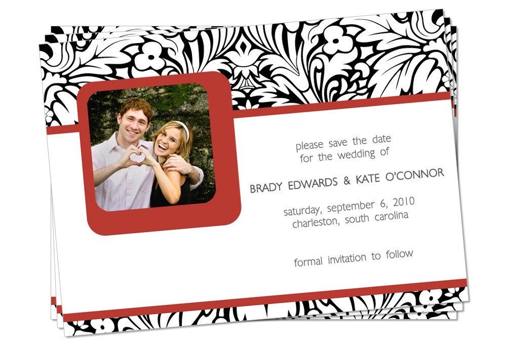 PRINTABLE - Wedding Save the Date Photo Card (Modern Love)