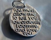 You must allow me (021) ... Inspirational quote Silver pendant