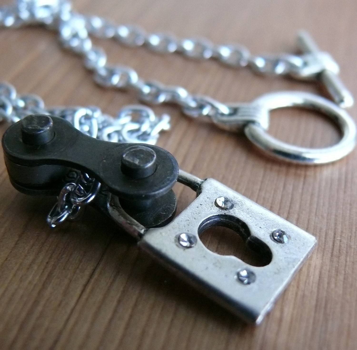 Cycling bike jewelry bike chain lock charm pendant bicycle jewelry
