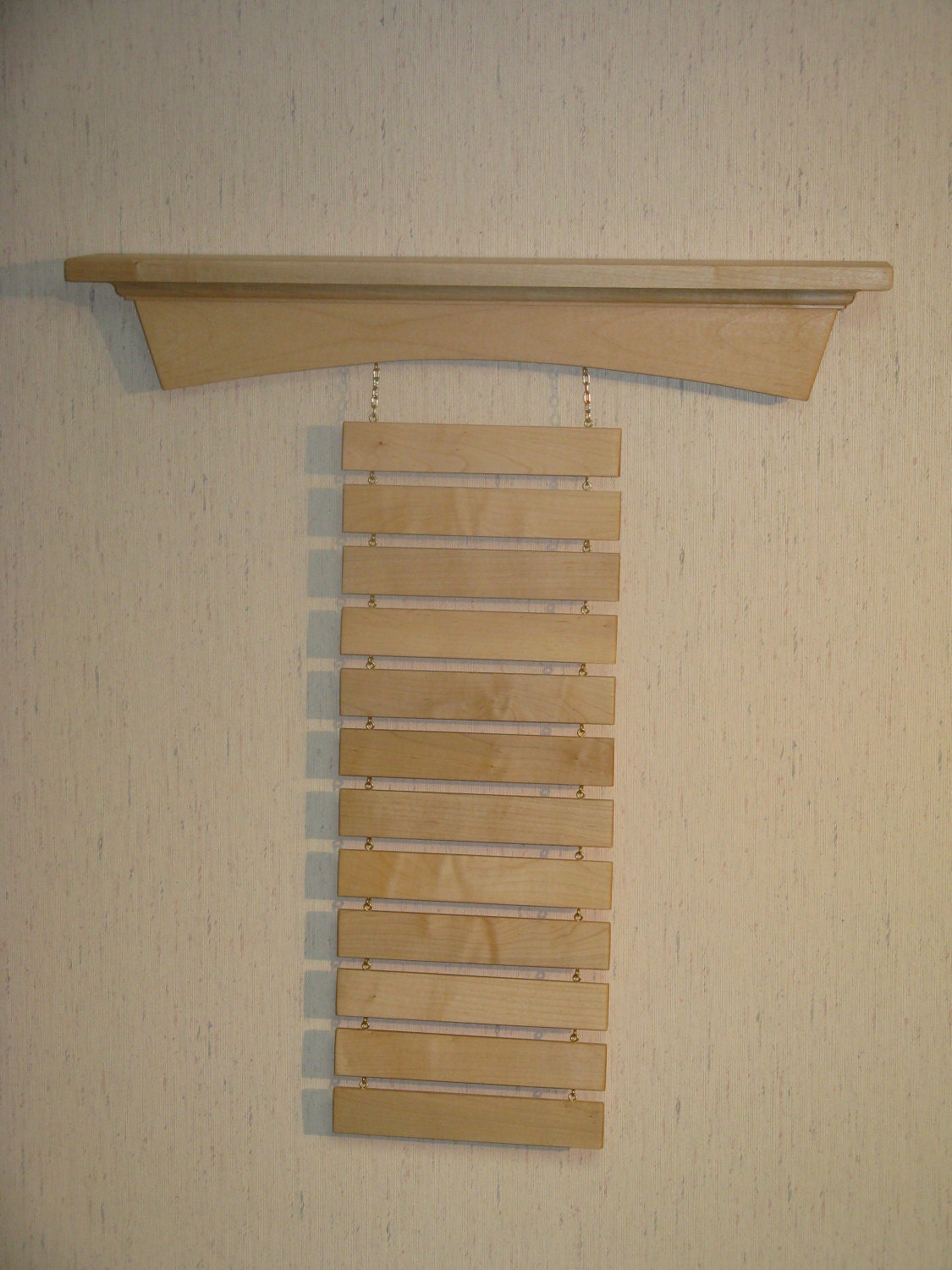 Solid Maple Martial Arts Trophy Shelf and Belt Display Rack Arch