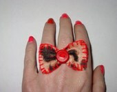 Leopard Print Bow Ring/Ponytail Holder