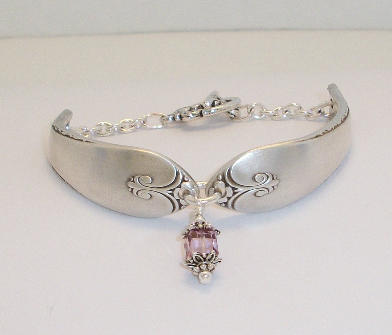 June Birthstone Silver Spoon Bracelet FREE SHIPPING