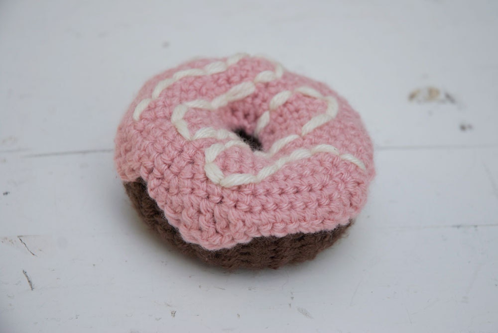 Joy Filled Donut Rattle for Babes - Chocolate with Strawberry Glaze