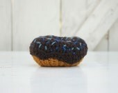 Joy Filled Donut Rattle for Babes - Ol' Fashion with Chocolate Glaze, Blue Sprinkles
