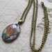 Red Rose Cameo Pendant, Real Flower, Botanical Necklace, Eco Friendly, Nature