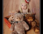 Teddy Bear with Earflaps Crochet Baby Hat PHOTO PROP