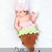 ICE CREAM CONE Cocoon and Beanie Hat Set Crochet Newborn Baby Photo Prop