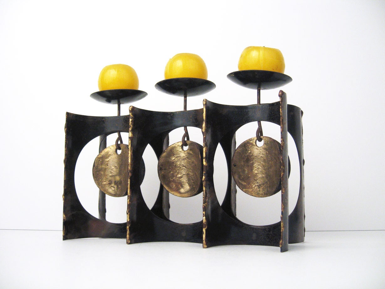 Mid-Century Modernist / Brutalist Candle Holder - hand crafted