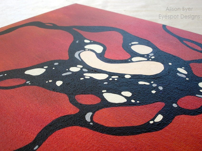 Question Mark Butterfly Abstract Acrylic on Canvas Painting, North American Butterfly