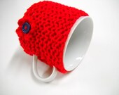 Coffee Mug Cozy, Tea Cup Sleeve, Coffee Cup Warmer, Mug Cosy, Mug Cozies, Red