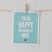 Love art print, So happy, turquoise/red: 8 x 10