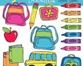 INSTANT DOWNLOAD School days digital clipart
