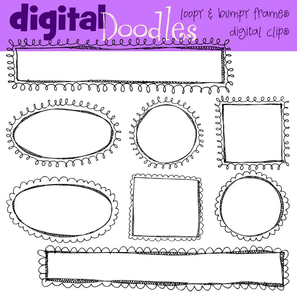 INSTANT DOWNLOAD Loopy and bumpy frames  digital stamps