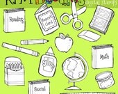 INSTANT DOWNLOAD School Tools blackline stamps