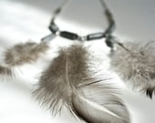 Tribal Feather Necklace - Native American Inspired Urban Tribal Boho Grey Stone