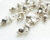 White Dangle Earrings / Boho Wedding Howlite Sterling Silver Gemstone Jewelry