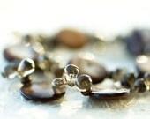 Chocolate Stacking Bracelets, Set of Two  / Summer Fashion Boho Chic Rustic Earth Tones Beaded Gemstone Bracelets / Sumatra
