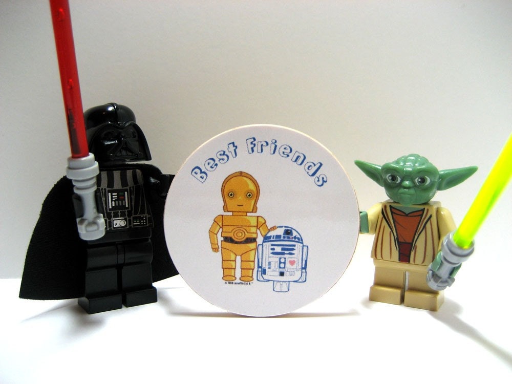 Star Wars C3P0 and R2D2 - Best Friends Wood Magnet