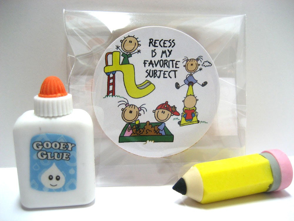 Stick Figures - Recess Is My Favorite Subject - Funny Wood Magnet