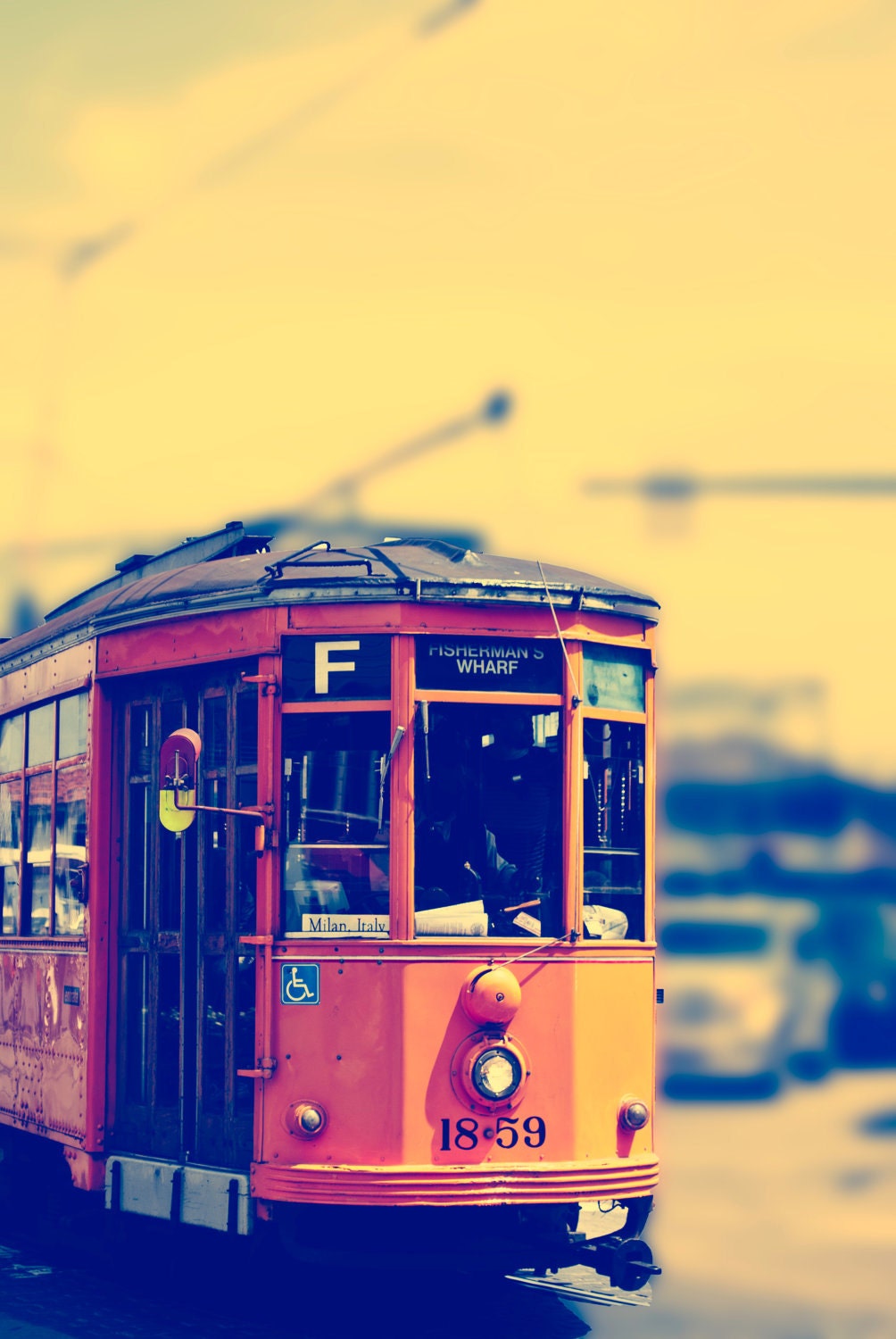 whizzing down - fine art photograph- 8x12 - trolley car - san fransisco - california