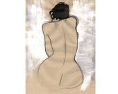 Tempera Nude Figure Drawing, No. 01 - print 8x11.5 inch (21x29.5 cm)
