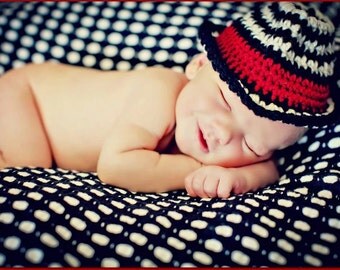 Newborn Photo Prop Baby Boy Houndstooth Fedora Hat