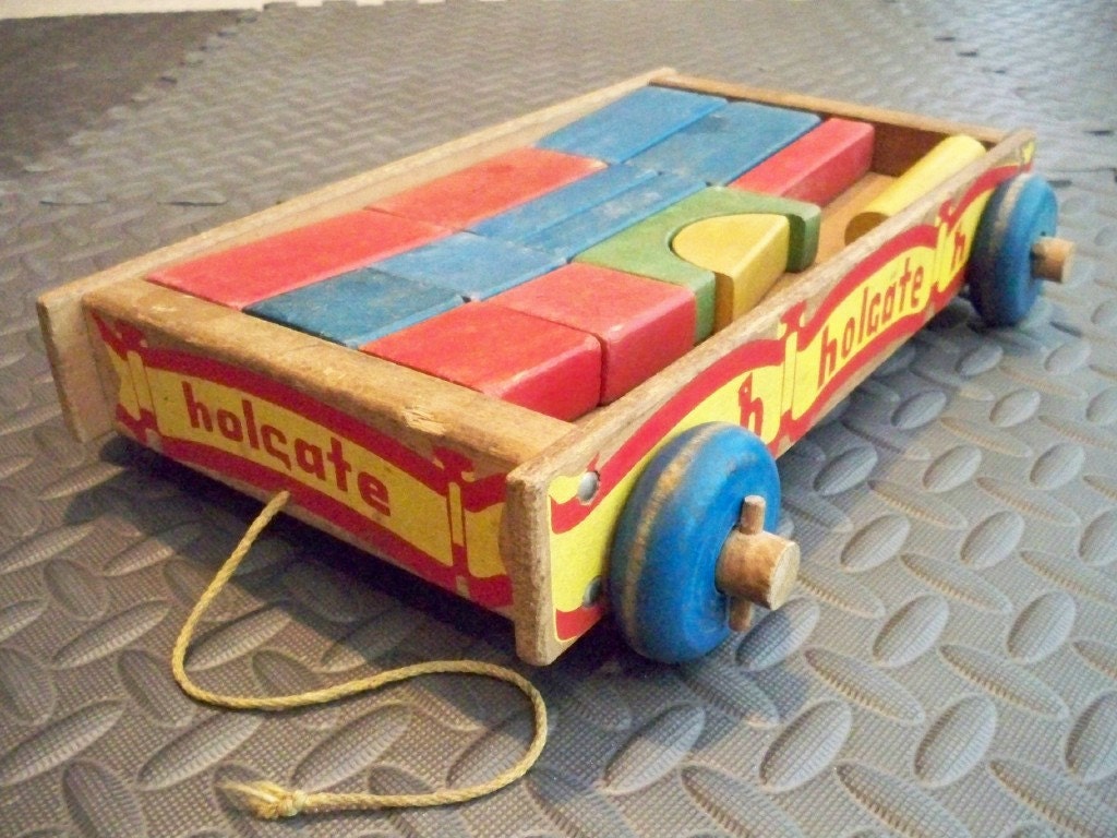 Vintage Holgate Wagon Pull Toy 1950s by VintageGeneration on Etsy