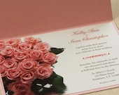 Pink Rose Wedding Invitation, Sample