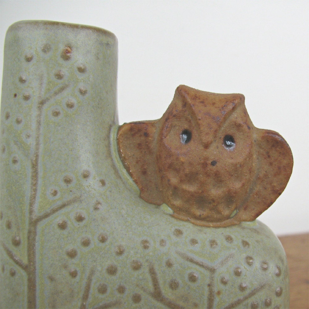 Vintage Owl Vase Vintage Stoneware