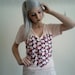 HELLO KITTY heart applique light pink v-neck tshirt