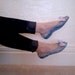 CINDERELLA crystal sparkly blue RARE JELLY flats with handmade lavender fleece bow