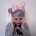 Amme B's original MINNIE MOUSE Disney inspired pastel pink with white polka dots big poofy hair bow clip