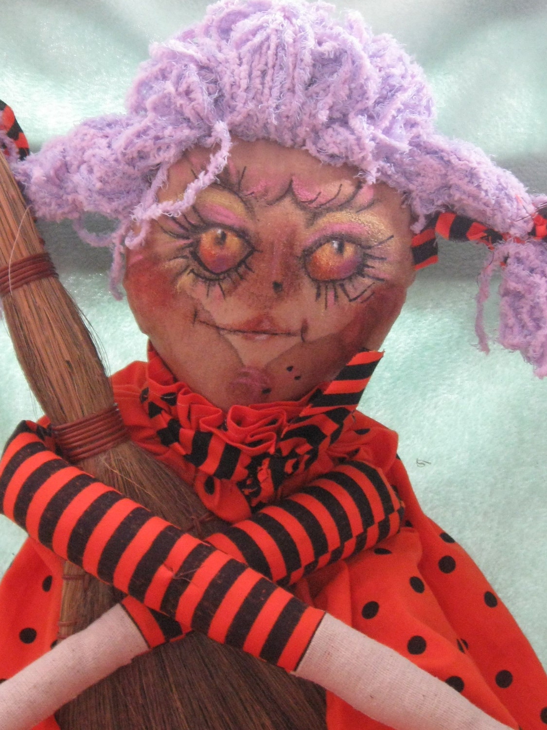 Meet Giblet Ghoulish, a 27 Halloween Witch Rag Cloth Doll