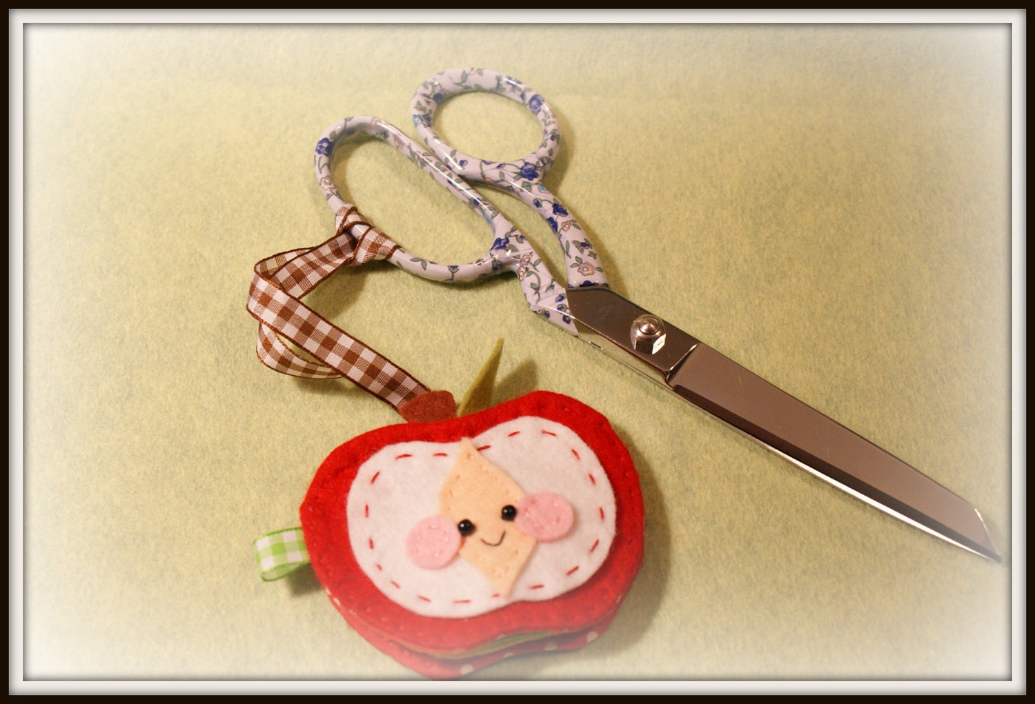 Apple Scissor Fob / Needle Case