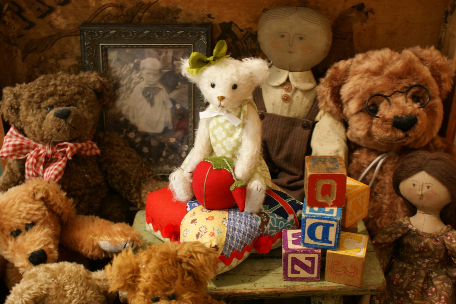 Mohair Bear Pincushion