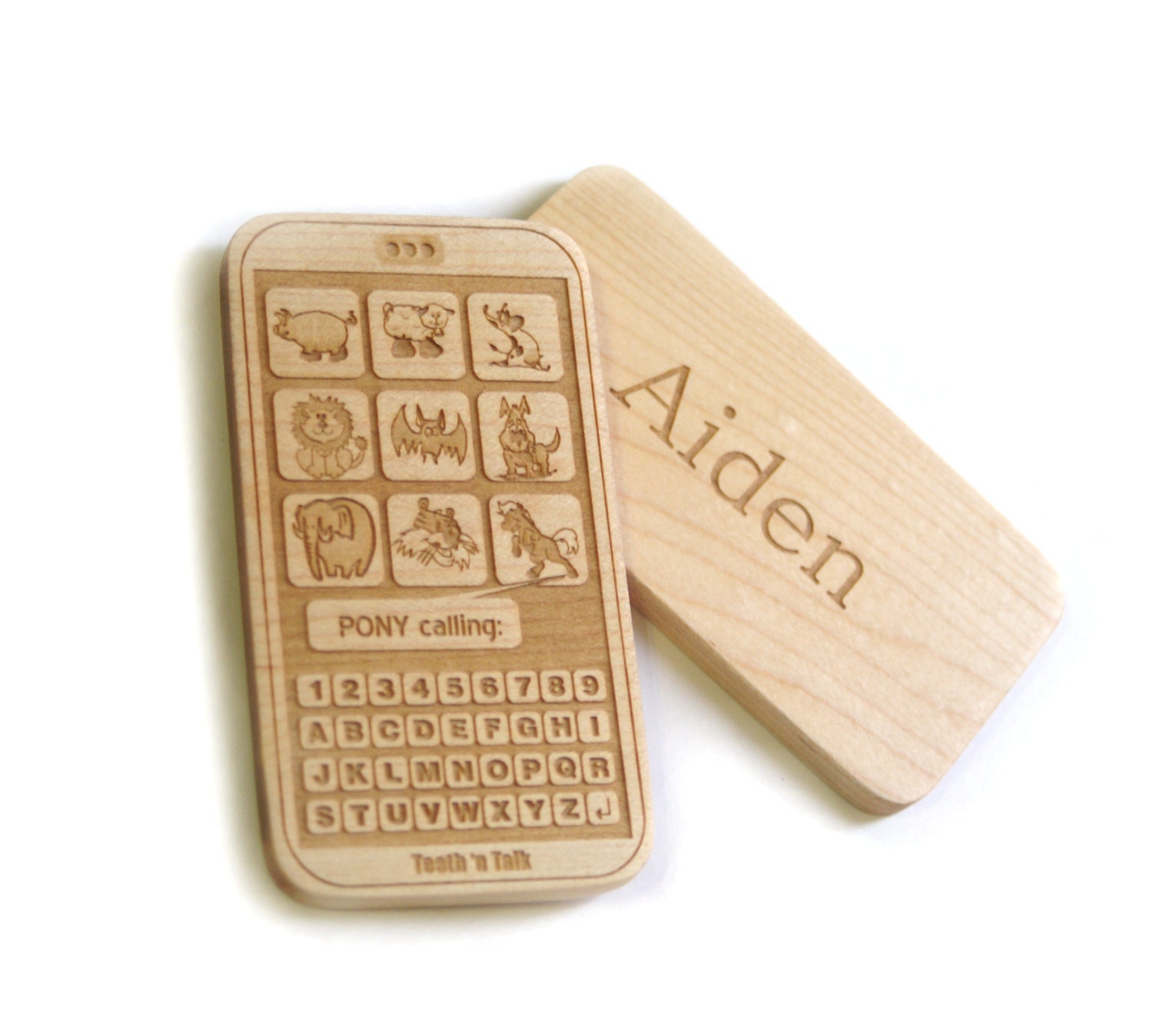 Wood smart phone toy - iphone- black berry - pony calling